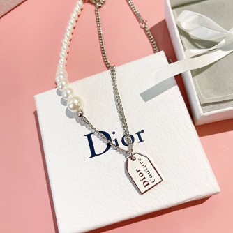 디올 dior 에나멜 펄 목걸이