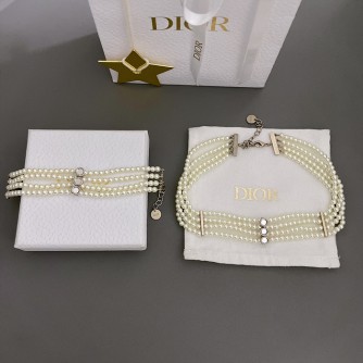 디올 dior 펄 미러 초커 & 브레이슬릿