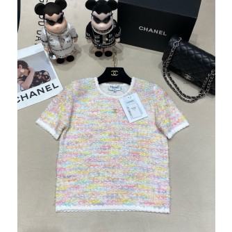 CHANEL 샤넬 2024 봄여름 신상 니트 컬러 반팔